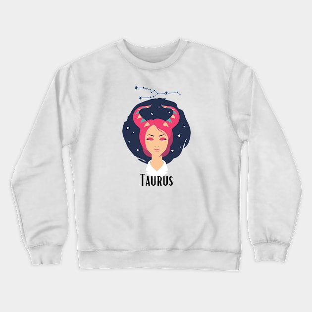 Taurus horoscope zodiac sign Crewneck Sweatshirt by Mia